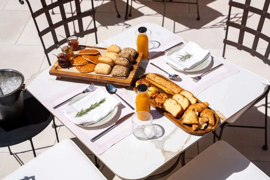 Breakfast in the courtyard