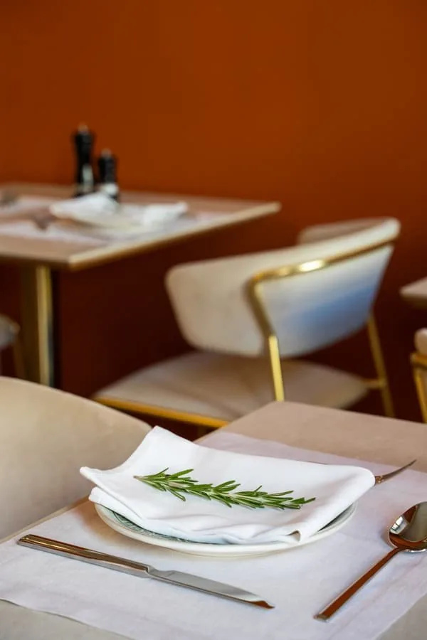 A table laid for breakfast