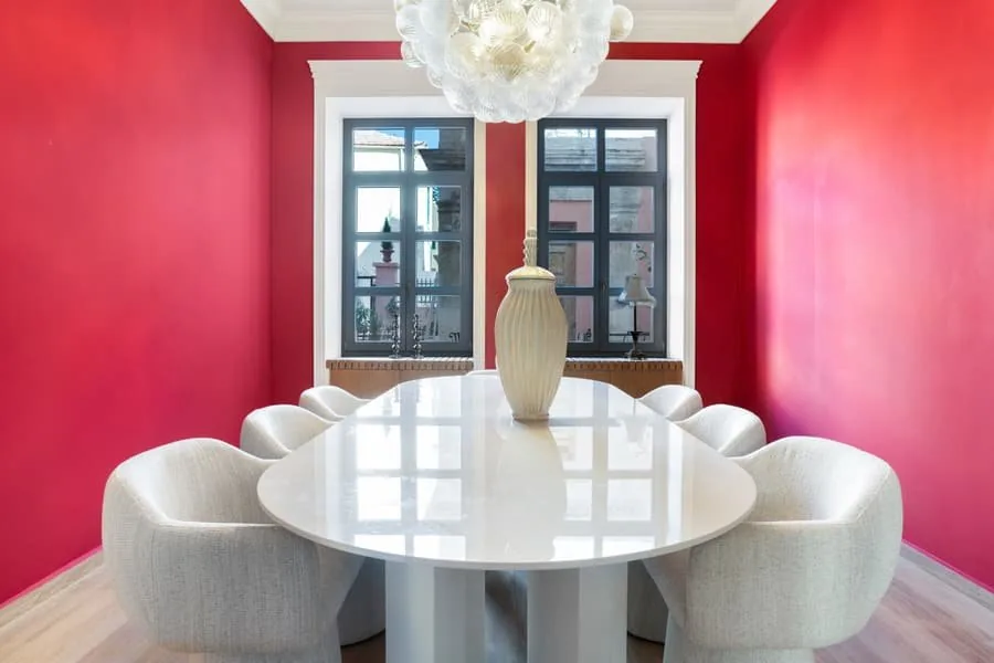 The room with the red walls