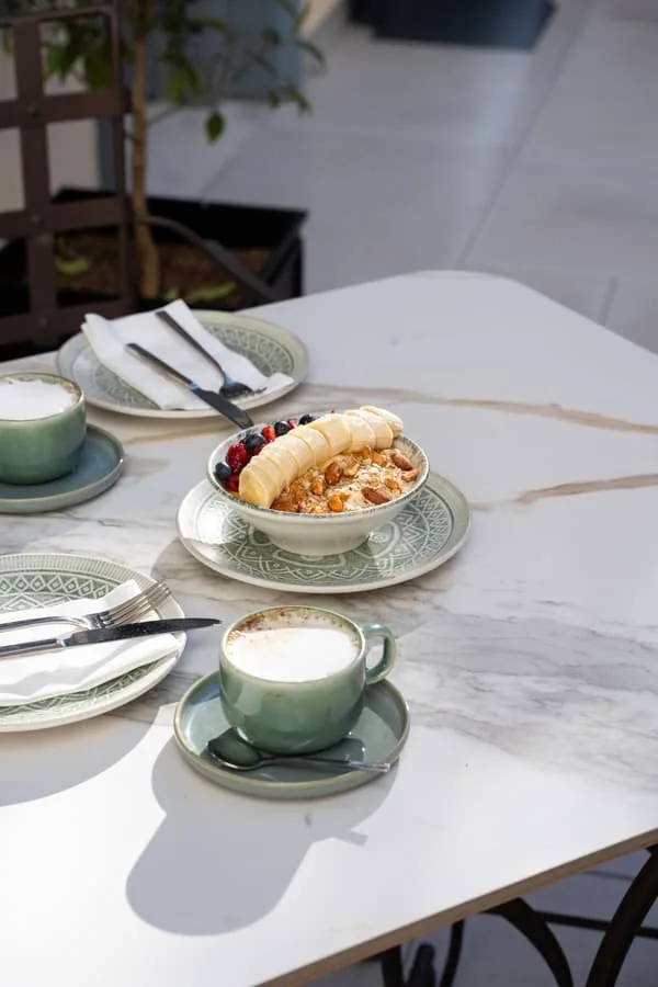 Granola and cappuccino
