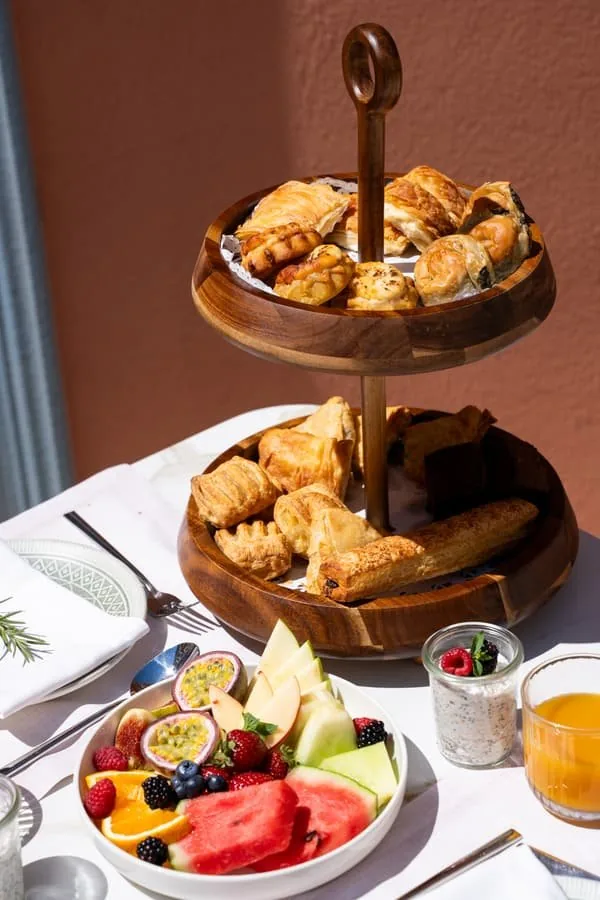 Pastries and fresh fruit