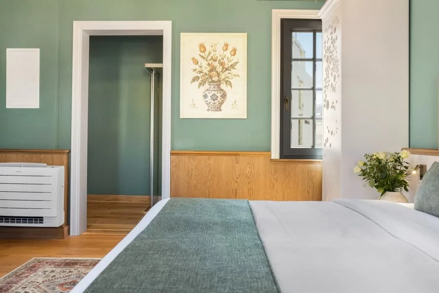 An open door into the suite
