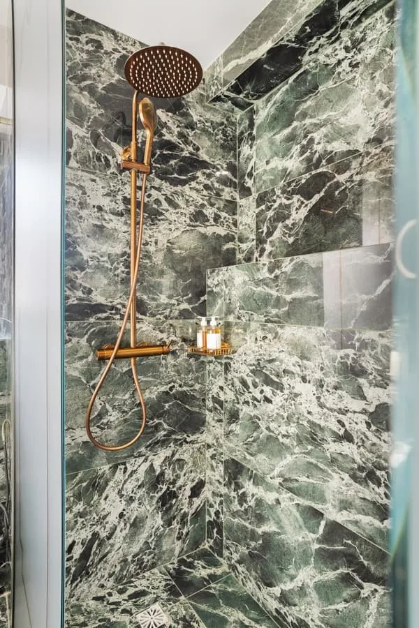 A marble shower