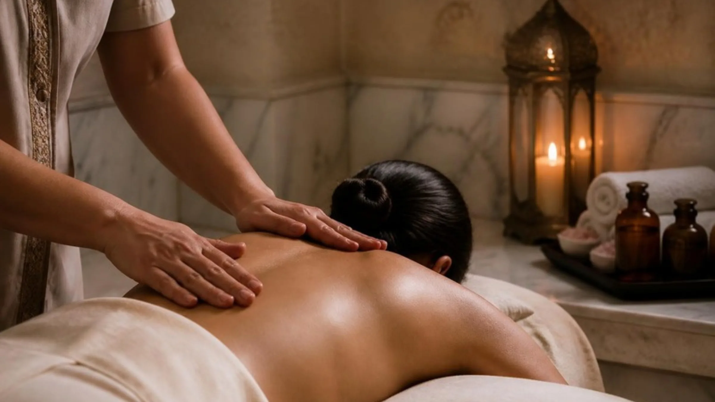 A massage in the treatment room
